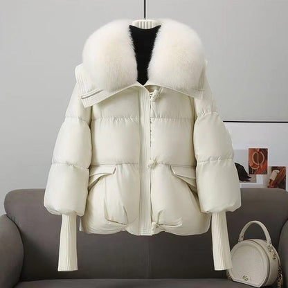 Women’s Jacket - Synthetic - Oversized Fit - Quilted - Faux Fur Collar - Hip Length