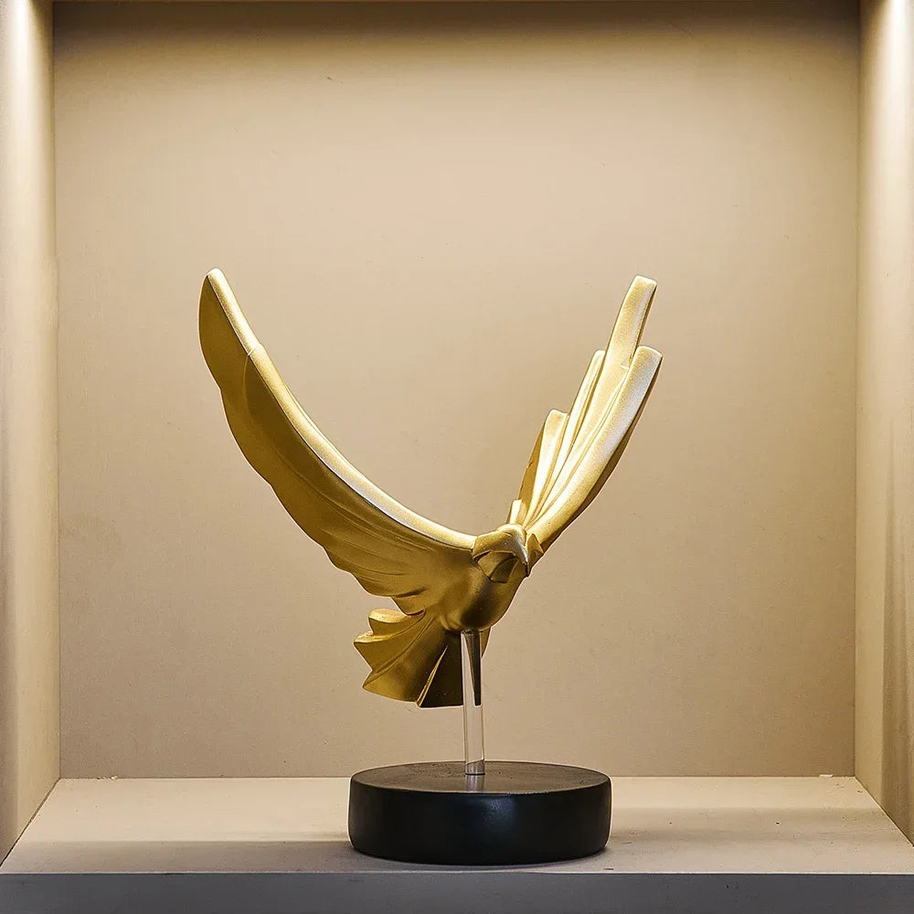 Contemporary Gold Metal Eagle Figurine
