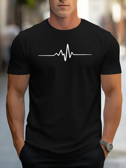 Men's T-shirt – Slim fit – Soft knit – Round neck – Short sleeve – Heart graphic