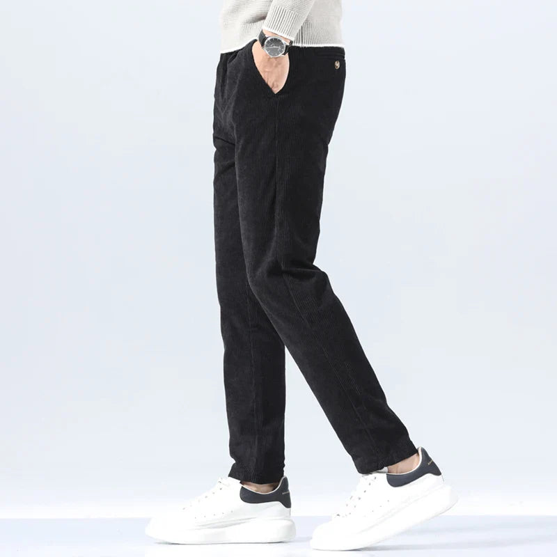 George Relaxed Trousers | Pleated Ribbed Side Pockets Trousers