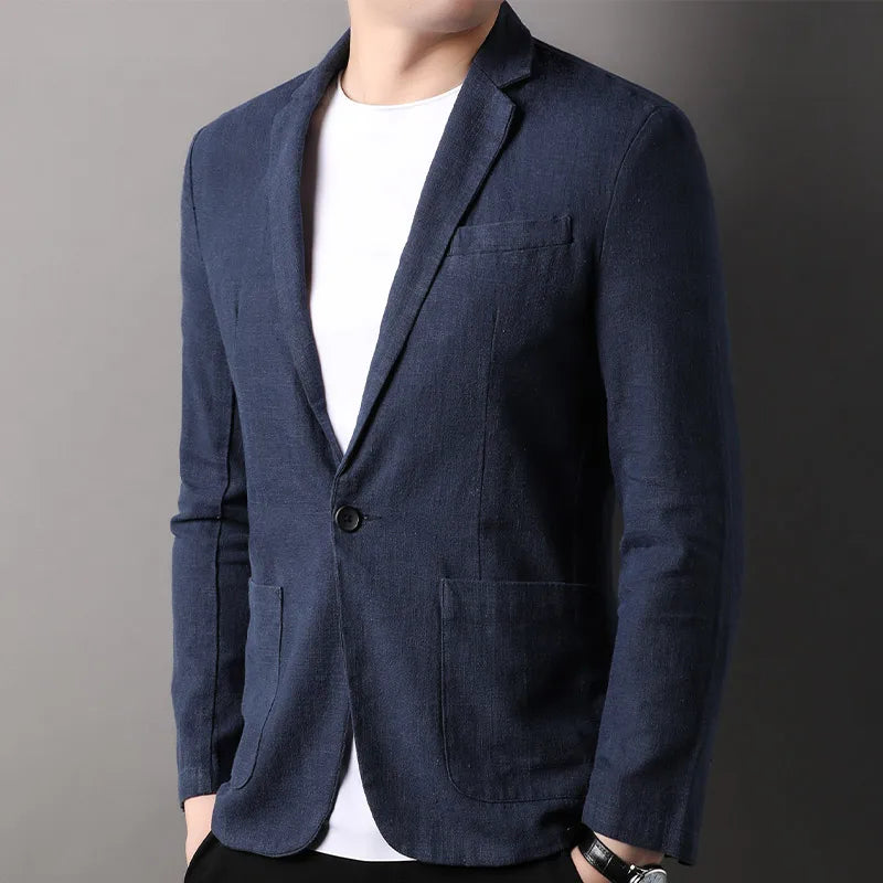 Men's Blazer – Slim Fit – Natural Fibers – Single Button – Semi-Formal Style