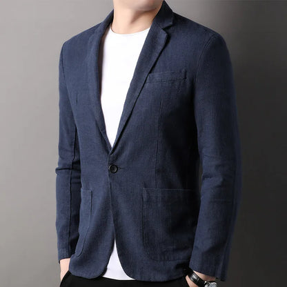 Men's Blazer – Slim Fit – Natural Fibers – Single Button – Semi-Formal Style