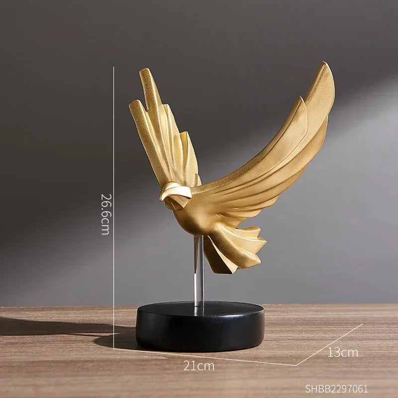 Contemporary Gold Metal Eagle Figurine