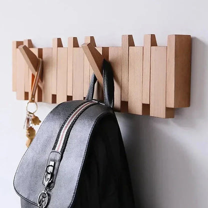 Minimalist Walnut Wood Wall-Mounted Coat Rack