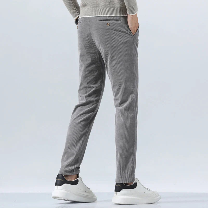 George Relaxed Trousers | Pleated Ribbed Side Pockets Trousers