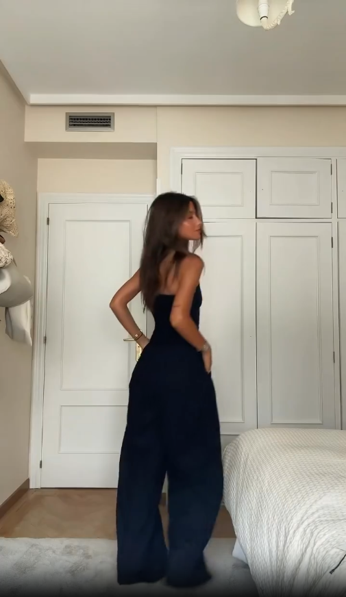 Women's Jumpsuit - Strapless Design - Wide Legs - Elegant and Comfortable