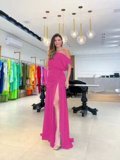 Women's Dress – Halterneck – Floral Print – Asymmetric Wrap Design – Light and Elegant