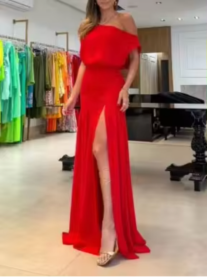 Women's Dress – Halterneck – Floral Print – Asymmetric Wrap Design – Light and Elegant