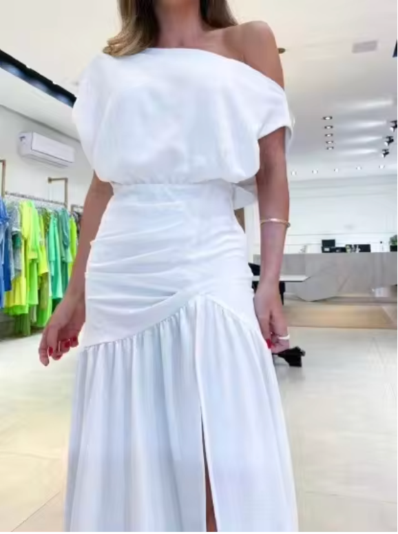 Women's Dress – Halterneck – Floral Print – Asymmetric Wrap Design – Light and Elegant