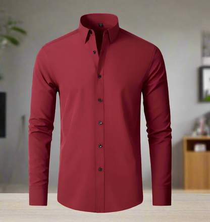 Herreskjorte - Slim Fit - Strækbar & Krølfri - Klassisk Krave - Knapmanchet