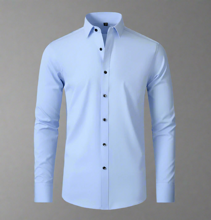Herreskjorte - Slim Fit - Strækbar & Krølfri - Klassisk Krave - Knapmanchet