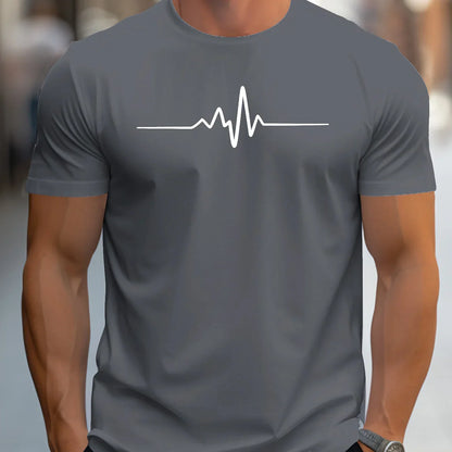 Men's T-shirt – Slim fit – Soft knit – Round neck – Short sleeve – Heart graphic