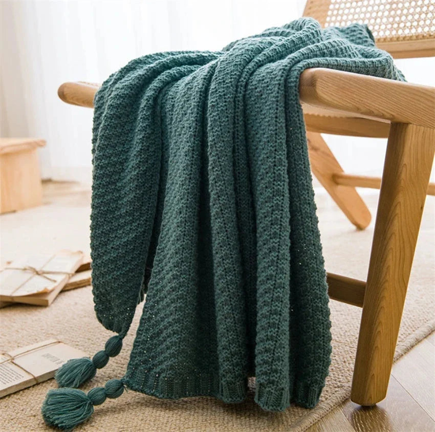 Scandinavian Bamboo Knit Throw Blanket