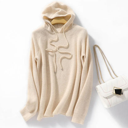 Eva Relaxed Fit Hoodie | Ribbed Drawstring Hoodie