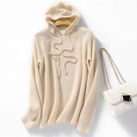 Eva Relaxed Fit Hoodie | Ribbed Drawstring Hoodie