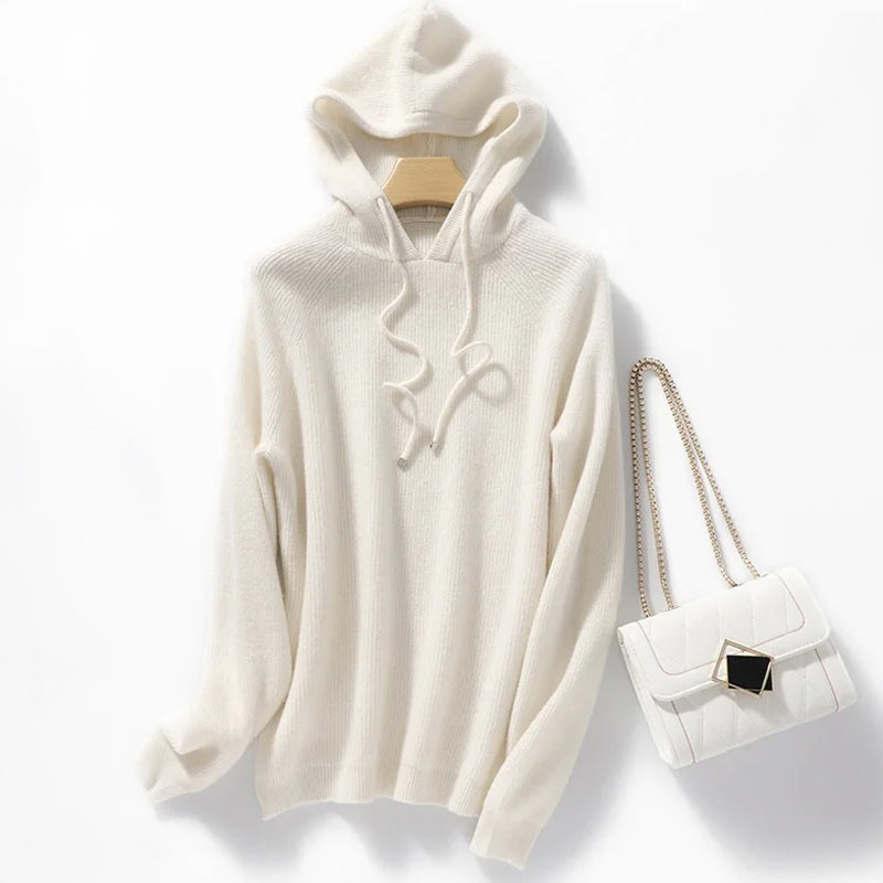 Eva Relaxed Fit Hoodie | Ribbed Drawstring Hoodie