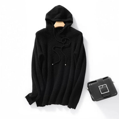 Eva Relaxed Fit Hoodie | Ribbed Drawstring Hoodie