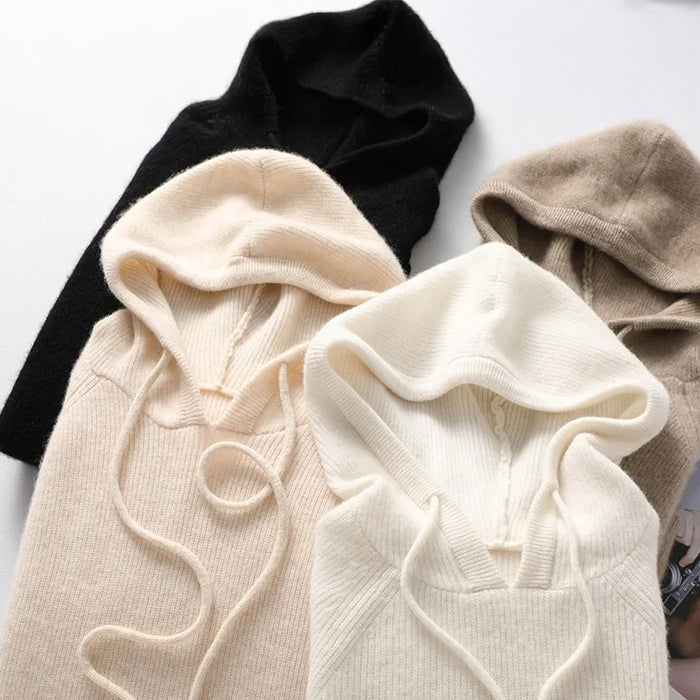 Eva Relaxed Fit Hoodie | Ribbed Drawstring Hoodie