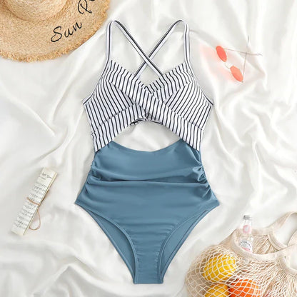 Swimsuit for Women – Tailored Fit – Cross-front – Waist Cut-out – Breathable Fabric