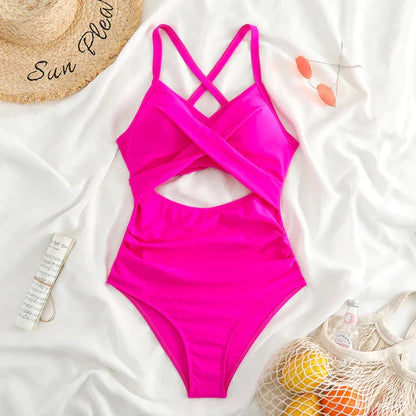 Swimsuit for Women – Tailored Fit – Cross-front – Waist Cut-out – Breathable Fabric