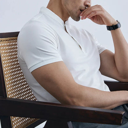 Men's T-shirt – Slim Fit – Breathable Material – Short Sleeve – Collar and Shoulder Seam