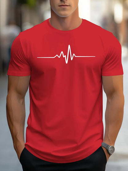 Men's T-shirt – Slim fit – Soft knit – Round neck – Short sleeve – Heart graphic