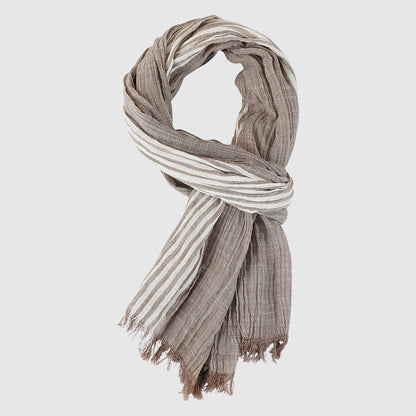 Lucas Striped Scarf | Lightweight Soft Fringe Scarf