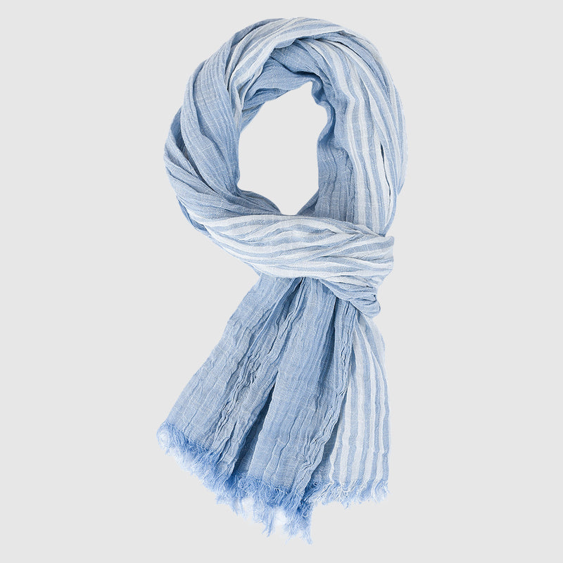 Lucas Striped Scarf | Lightweight Soft Fringe Scarf