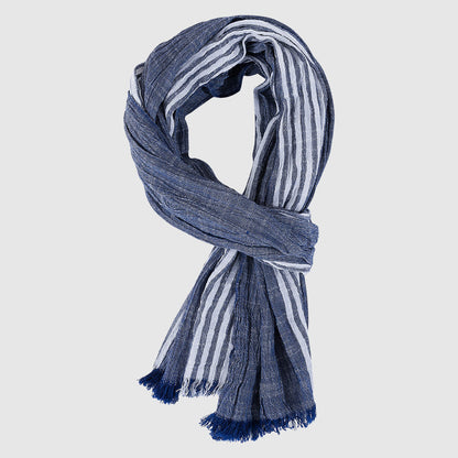 Lucas Striped Scarf | Lightweight Soft Fringe Scarf