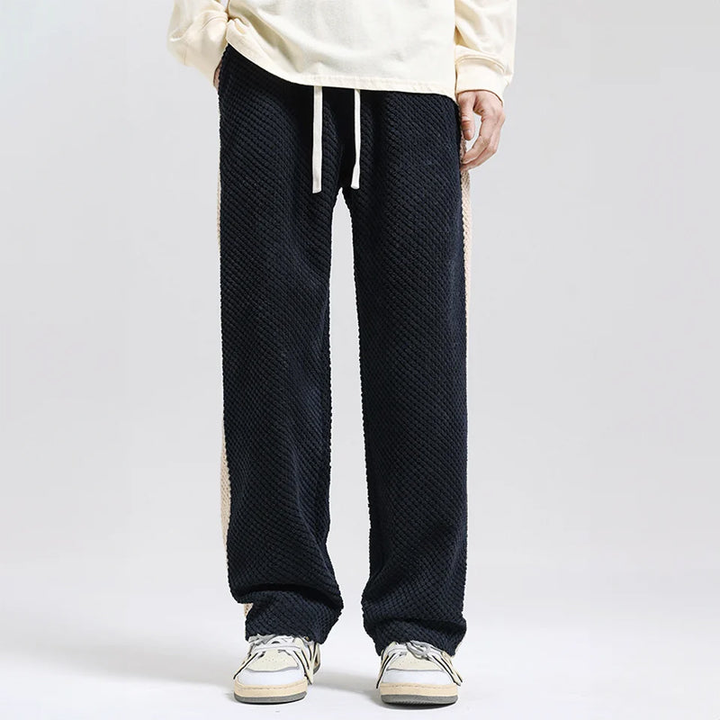 Arthur Relaxed Fit Lounge Pants | Textured Striped Drawstring Lounge Pants