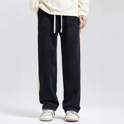 Arthur Relaxed Fit Lounge Pants | Textured Striped Drawstring Lounge Pants
