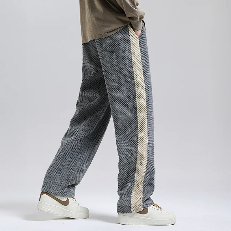 Arthur Relaxed Fit Lounge Pants | Textured Striped Drawstring Lounge Pants