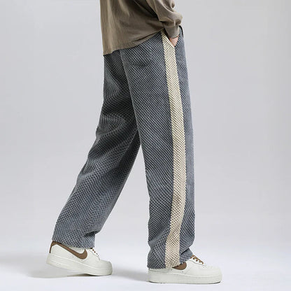 Arthur Relaxed Fit Lounge Pants | Textured Striped Drawstring Lounge Pants