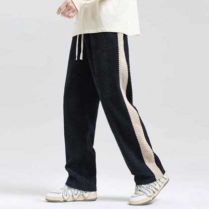 Arthur Relaxed Fit Lounge Pants | Textured Striped Drawstring Lounge Pants