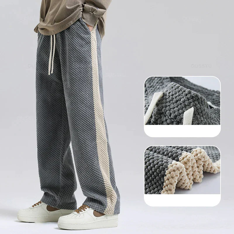Arthur Relaxed Fit Lounge Pants | Textured Striped Drawstring Lounge Pants
