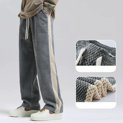 Arthur Relaxed Fit Lounge Pants | Textured Striped Drawstring Lounge Pants