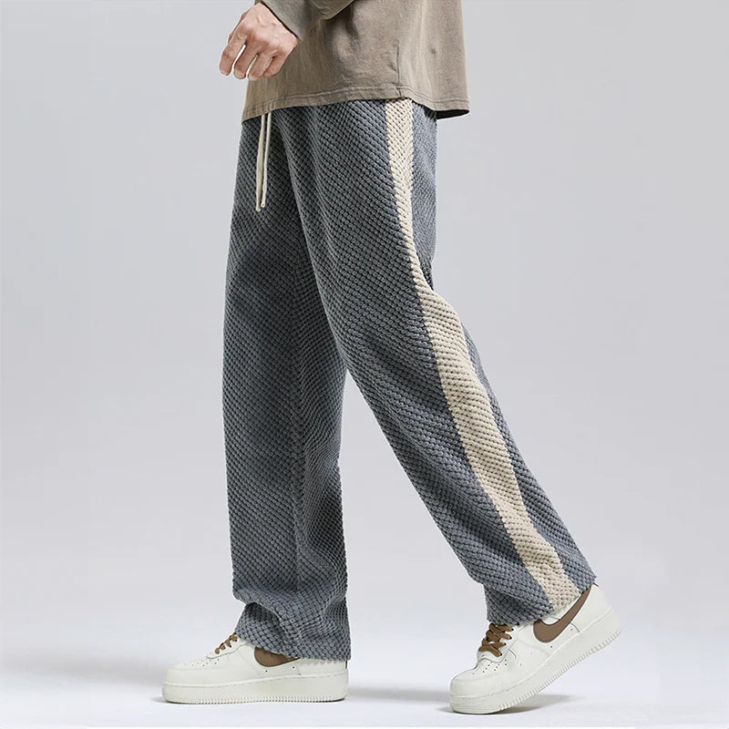 Arthur Relaxed Fit Lounge Pants | Textured Striped Drawstring Lounge Pants