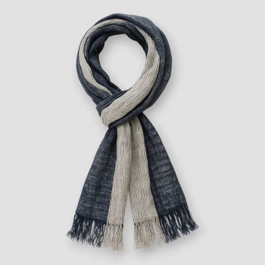 Ethan Two-Tone Scarf | Stylish Textured Fringe