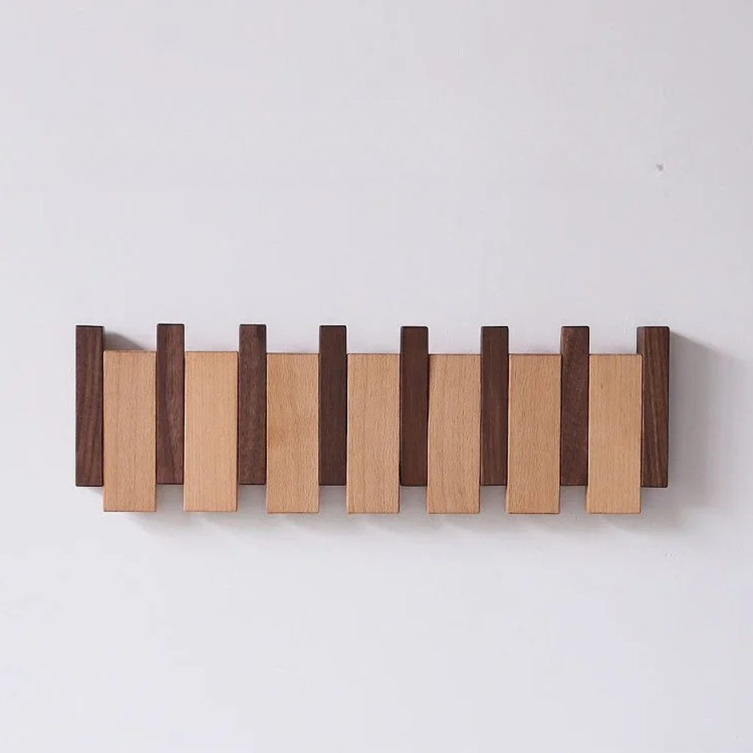 Minimalist Wall-Mounted Wooden Coat Rack