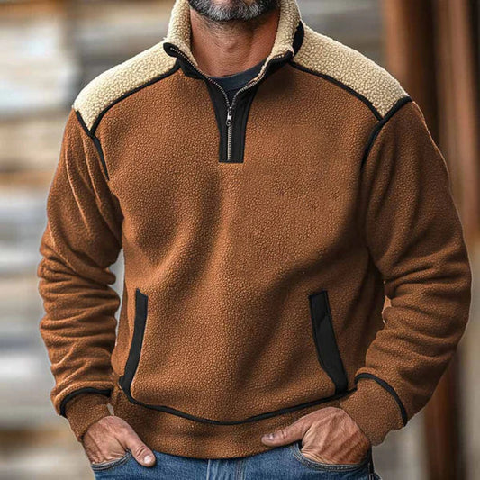 Archie Fleece Relaxed Fit Fleece Pullover | Stand-Collar Quarter-Zip Pullover