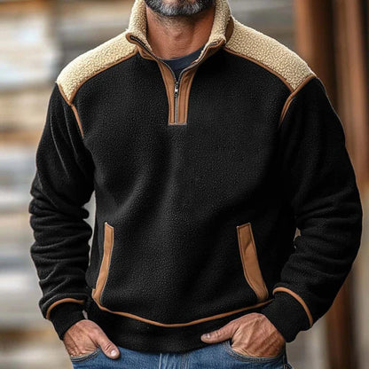 Archie Fleece Relaxed Fit Fleece Pullover | Stand-Collar Quarter-Zip Pullover