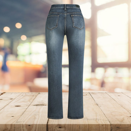 Dame Jeans - Klassisk Pasform - Lige Ben - Stretch Denim - Komfortabel Hverdagsstil