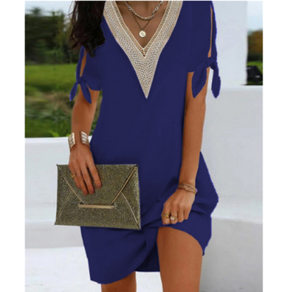 Women's Tunic Dress – Relaxed Fit – V-Neck with Mesh Details – Lightweight and Breathable