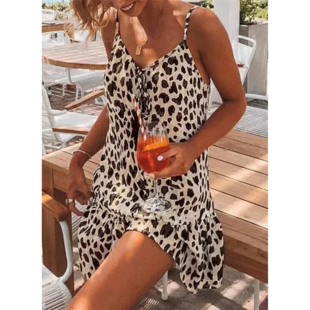 Dress for Women – Mini – Loose Fit – Spaghetti Straps – Light and Breathable – Wide A-Line