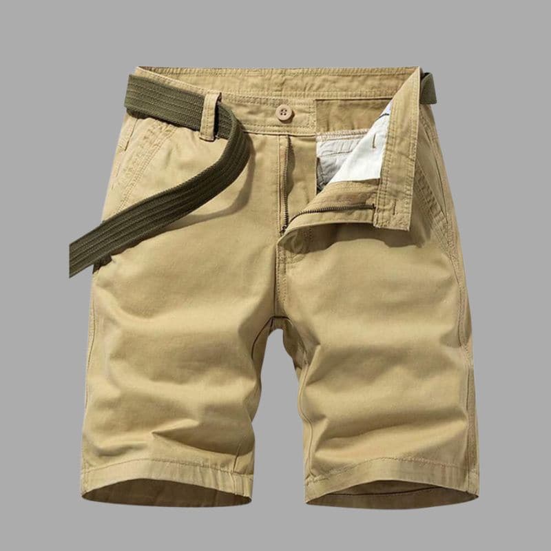 Herre Cargo Shorts - Komfortabel Pasform - Åndbar Bomuld - Med Bælte og Flere Lommer