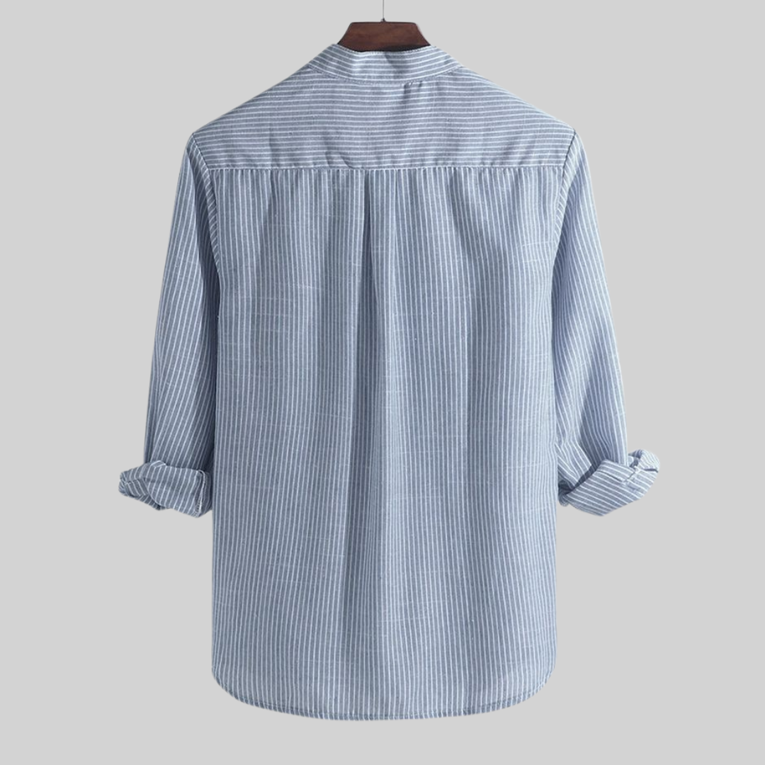 Men's Kurta – Relaxed Fit – Breathable Fabric – Striped – Long Sleeve – Half Button