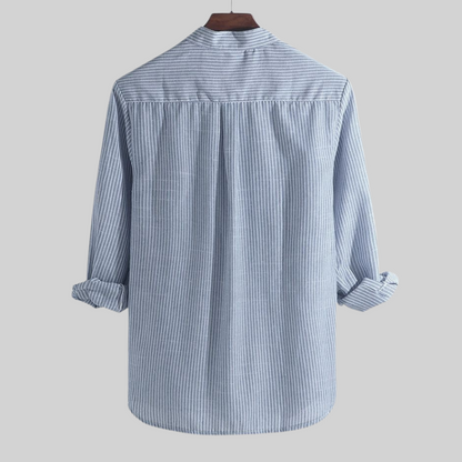 Men's Kurta – Relaxed Fit – Breathable Fabric – Striped – Long Sleeve – Half Button