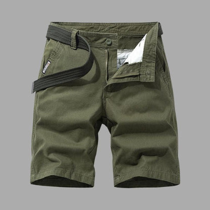 Herre Cargo Shorts - Komfortabel Pasform - Åndbar Bomuld - Med Bælte og Flere Lommer