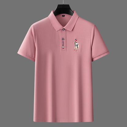 Herre Polo Shirt - Blød Bomuld - Klassisk Pasform - Kortærmet med Broderet Logo