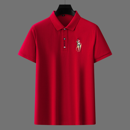 Herre Polo Shirt - Blød Bomuld - Klassisk Pasform - Kortærmet med Broderet Logo